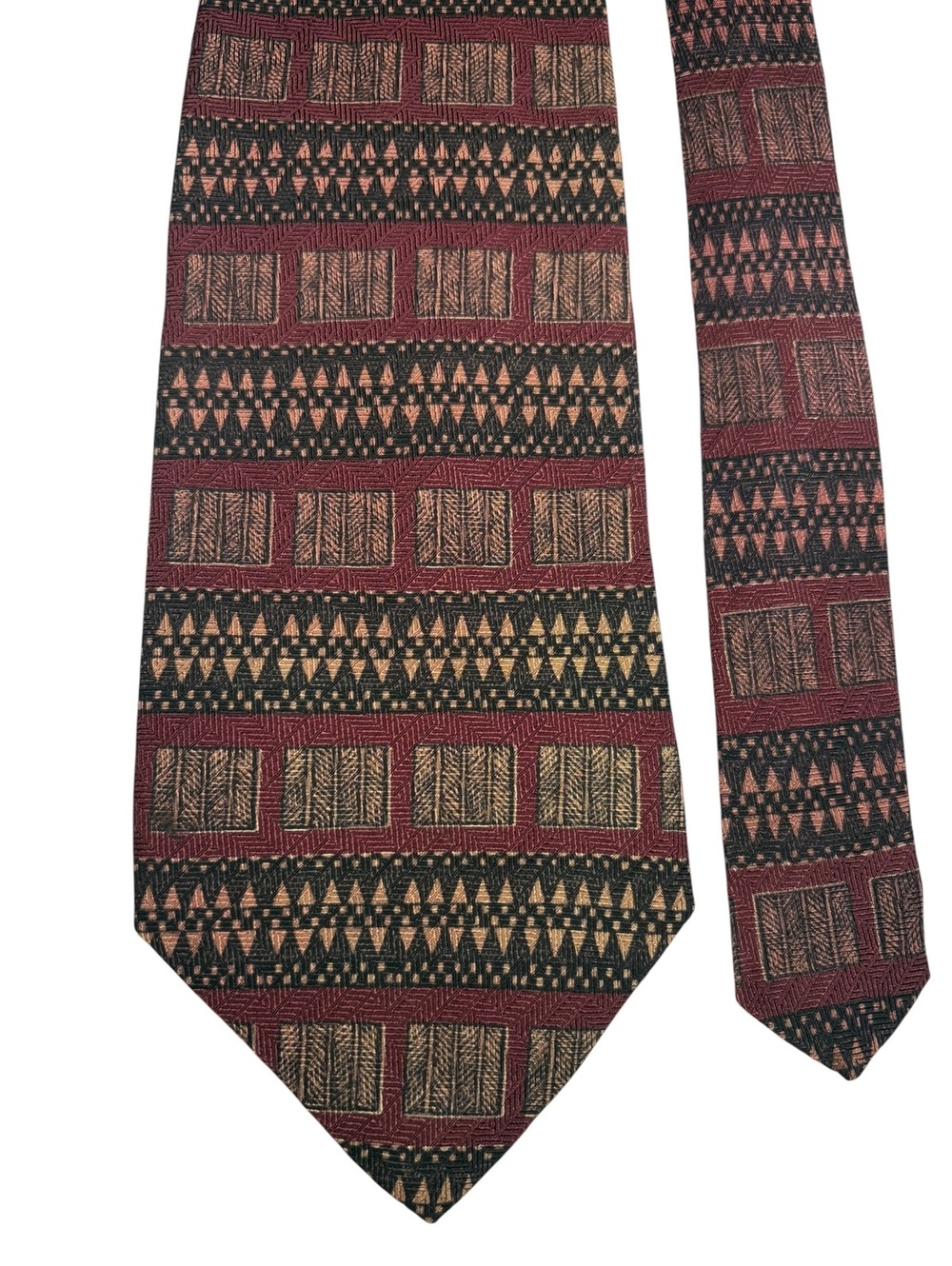 Robert Talbott Silk Red Black Geometric Made in USA Men's Designer Tie
